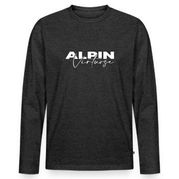 Skieur alpin Snowboarder d’hiver poudreuse - T-shirt manches longues Premium bio Homme - anthracite chiné - Devant - Nico (187cm)