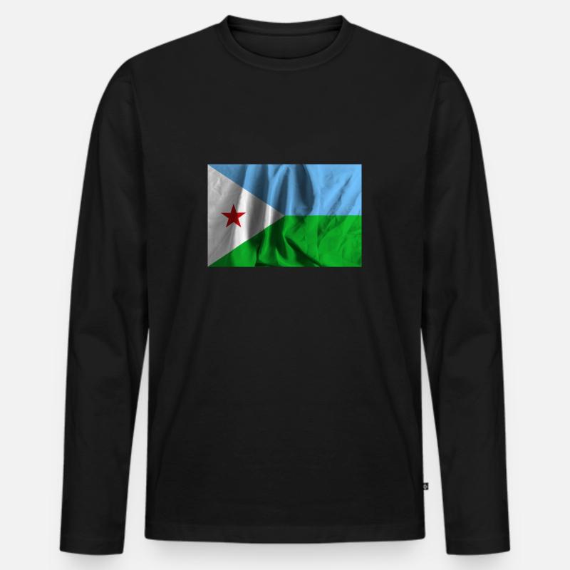 Dschibuti Flagge - Männer Premium Bio Langarmshirt - Schwarz
