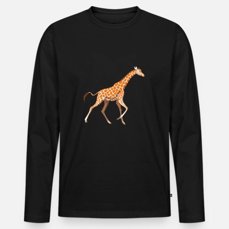 Giraffe - Männer Premium Bio Langarmshirt - Schwarz