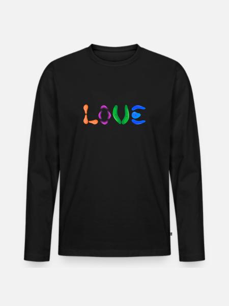 Boulderers bouldering climbing hall "Boulder-Love" - Men's Premium Organic Long Sleeve Shirt - black