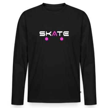 skate skateboarder skate-board halfpipe SK8 deck - Männer Premium Bio Langarmshirt - Schwarz - Vorne - Nico (187cm)