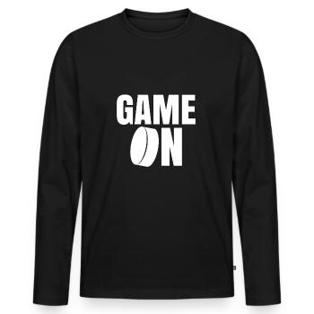 Hockey Hockey Joueur Jeu cadeau sur - T-shirt manches longues Premium bio Homme - noir - Devant - Nico (187cm)