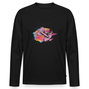 Pasta - Männer Premium Bio Langarmshirt - Schwarz - Vorne - Nico (187cm)