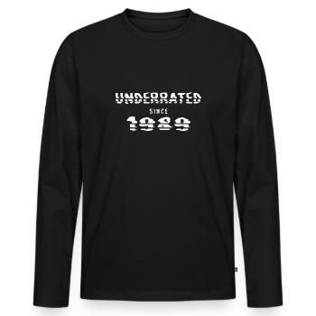 1989 birthday 33 years 33rd anniversary underrated - Men's Premium Organic Long Sleeve Shirt - black - Front - Nico (187cm)