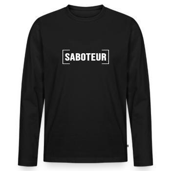 Agent saboteur incognito super-héros - T-shirt manches longues Premium bio Homme - noir - Devant - Nico (187cm)