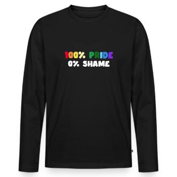 pride party people lgbt "no shame" - Männer Premium Bio Langarmshirt - Schwarz - Vorne - Nico (187cm)