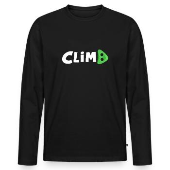 Klettern Kletterhalle Bouldern Vorstieg - Männer Premium Bio Langarmshirt - Schwarz - Vorne - Nico (187cm)