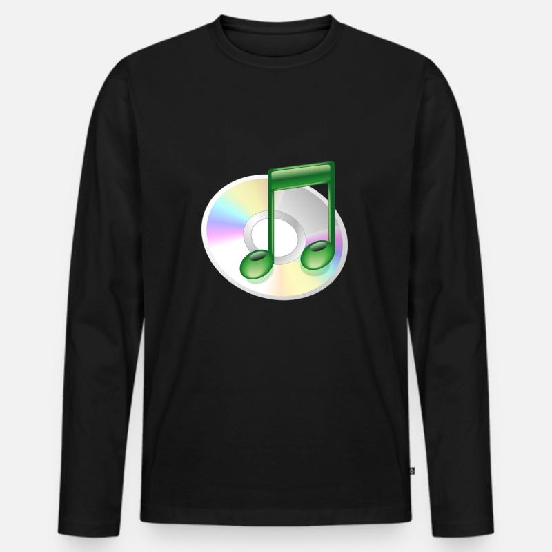 CD Musik - Männer Premium Bio Langarmshirt - Schwarz