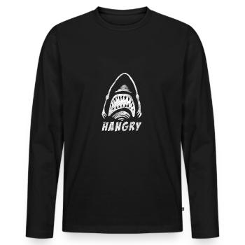Hangry Hungry Hungrig Geschenk Frauen Frau Essen - Männer Premium Bio Langarmshirt - Schwarz - Vorne - Nico (187cm)