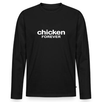 hühner hühnerleben hühnchen "chicken forever" - Männer Premium Bio Langarmshirt - Schwarz - Vorne - Nico (187cm)
