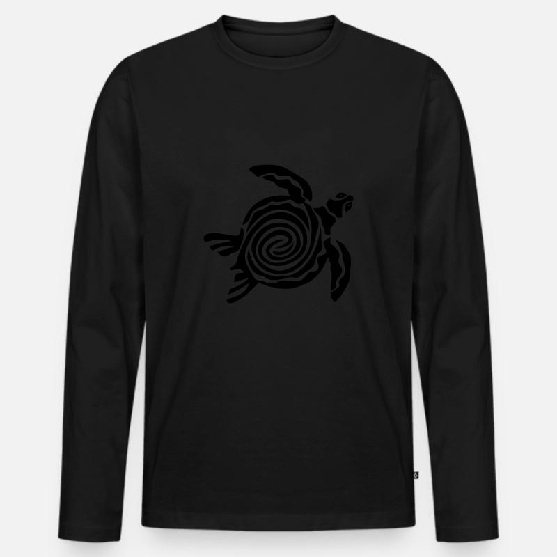 Schildkröte - Männer Premium Bio Langarmshirt - Schwarz