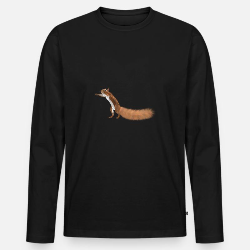 Eichhörnchen - Männer Premium Bio Langarmshirt - Schwarz