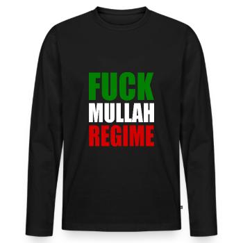 Fuck mullah regime iran - Männer Premium Bio Langarmshirt - Schwarz - Vorne - Nico (187cm)