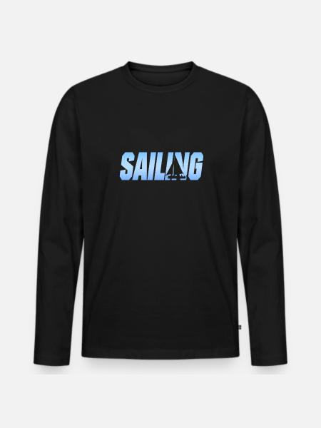 Seglen Segler Segelschiff - Männer Premium Bio Langarmshirt - Schwarz