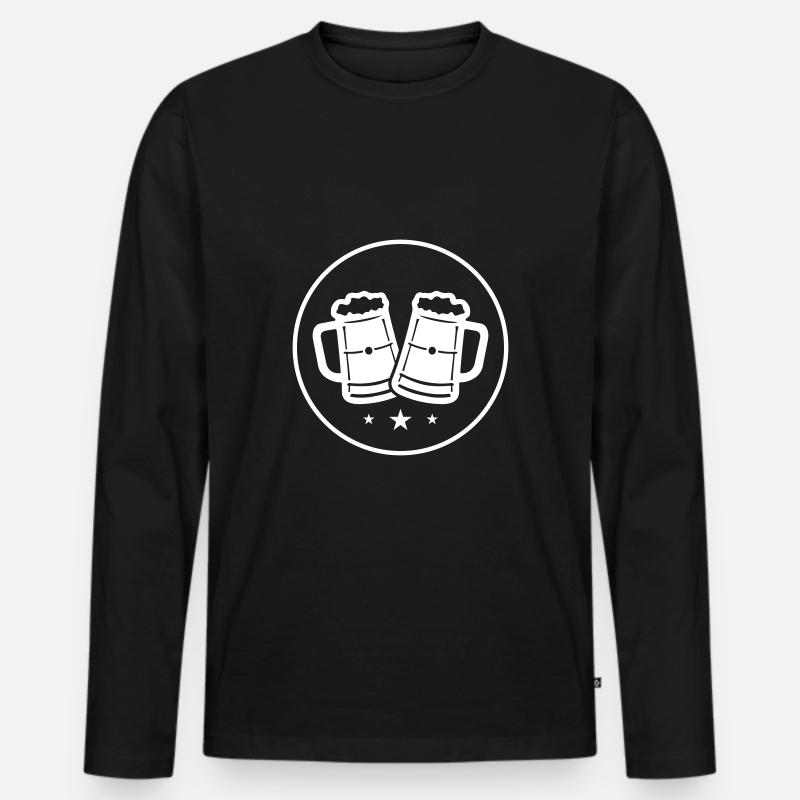 Bierkrug Bier Icon - Männer Premium Bio Langarmshirt - Schwarz