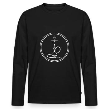 Pipe à fumer bang - T-shirt manches longues Premium bio Homme - noir - Devant - Nico (187cm)