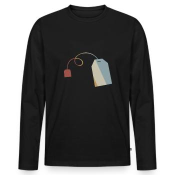 Sachets de thé Retro Style Vintage - T-shirt manches longues Premium bio Homme - noir - Devant - Nico (187cm)