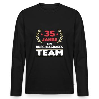 35 Jahre Ein Unschlagbares Team - Männer Premium Bio Langarmshirt - Schwarz - Vorne - Nico (187cm)