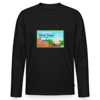 Rhode Island Fil-Am Design pour Proud Pinoys - T-shirt manches longues Premium bio Homme - noir - Devant - Nico (187cm)