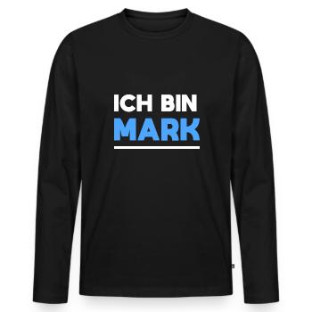 Mark Name Spruch für stolze Marks - Männer Premium Bio Langarmshirt - Schwarz - Vorne - Nico (187cm)