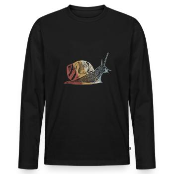 Snail retro style vintage - Men's Premium Organic Long Sleeve Shirt - black - Front - Nico (187cm)