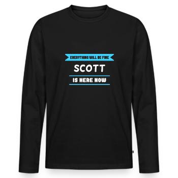 Scott Name Spruch für stolze Schotten - Männer Premium Bio Langarmshirt - Schwarz - Vorne - Nico (187cm)