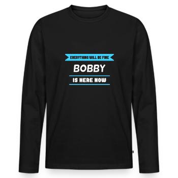 Bobby Name Saying für stolze Bobbys - Männer Premium Bio Langarmshirt - Schwarz - Vorne - Nico (187cm)