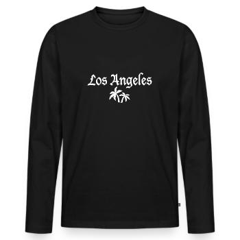 Los Angeles Palm Trees - Men's Premium Organic Long Sleeve Shirt - black - Front - Nico (187cm)