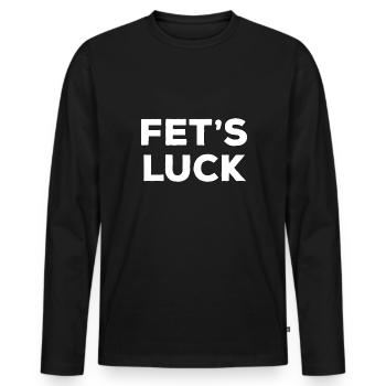Fet's Luck lustiges Dirty Wordplay - Männer Premium Bio Langarmshirt - Schwarz - Vorne - Nico (187cm)