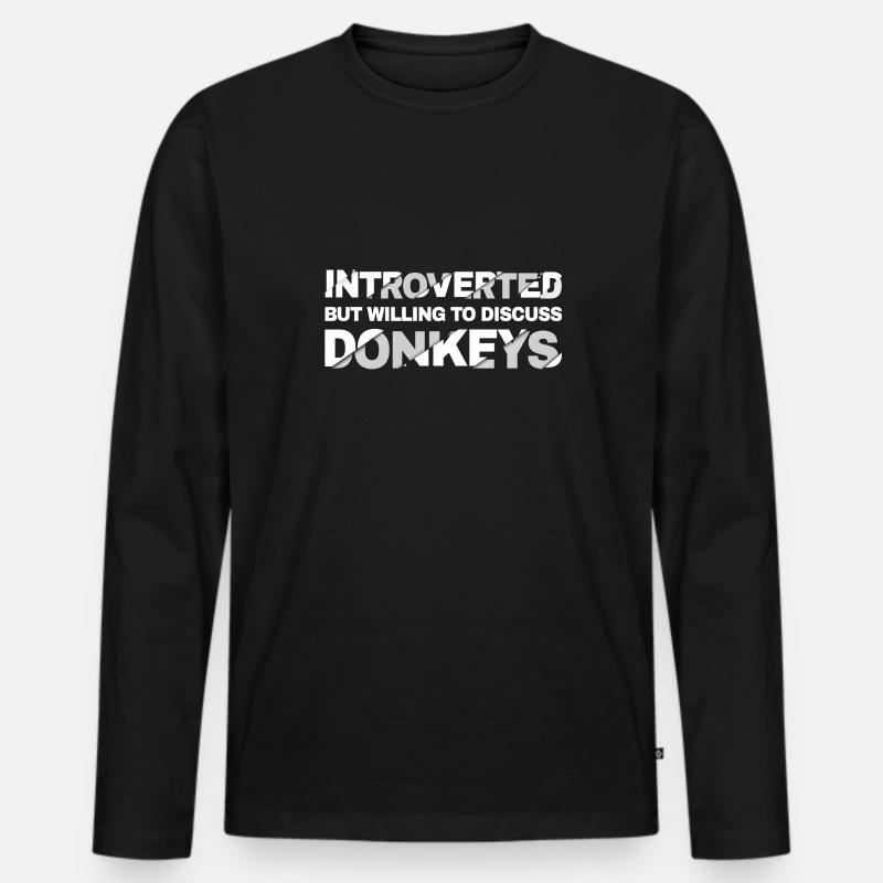 Esel Mama - Männer Premium Bio Langarmshirt - Schwarz
