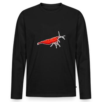 Red Cherry Shrimp Pet Design for proud - Men's Premium Organic Long Sleeve Shirt - black - Front - Nico (187cm)