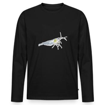 Snowball Shrimp Pet Design pour les fiers fans de crevettes - T-shirt manches longues Premium bio Homme - noir - Devant - Nico (187cm)