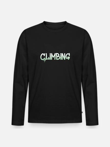 Climbing Bouldern Klettern - Männer Premium Bio Langarmshirt - Schwarz
