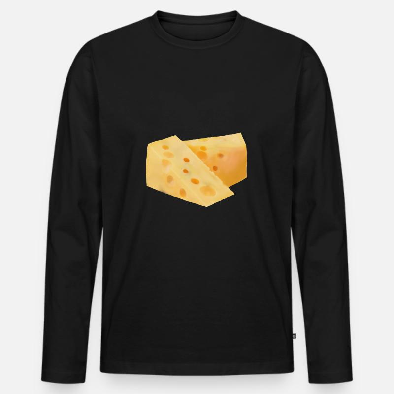 cheese - Männer Premium Bio Langarmshirt - Schwarz