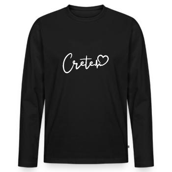 Crete heartbeat island of Crete - Men's Premium Organic Long Sleeve Shirt - black - Front - Nico (187cm)