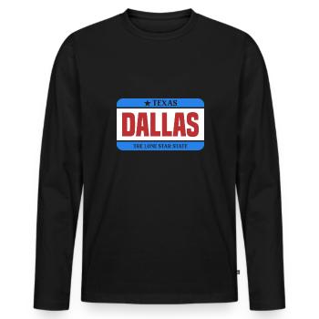 Dallas Texas Lone Star State Design for proud - Men's Premium Organic Long Sleeve Shirt - black - Front - Nico (187cm)