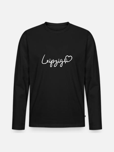 Leipzig heartbeat - Men's Premium Organic Long Sleeve Shirt - black