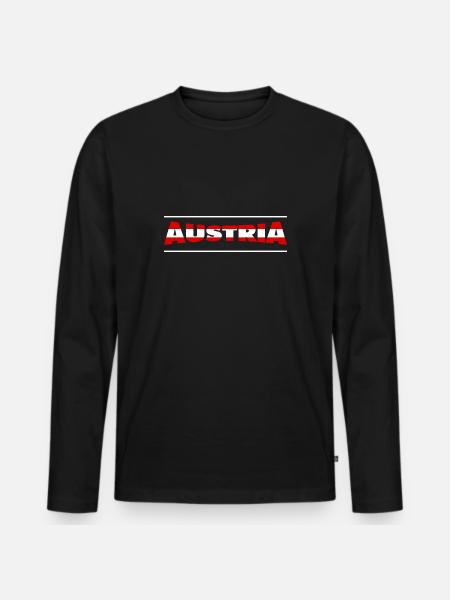 Austria - Männer Premium Bio Langarmshirt - Schwarz