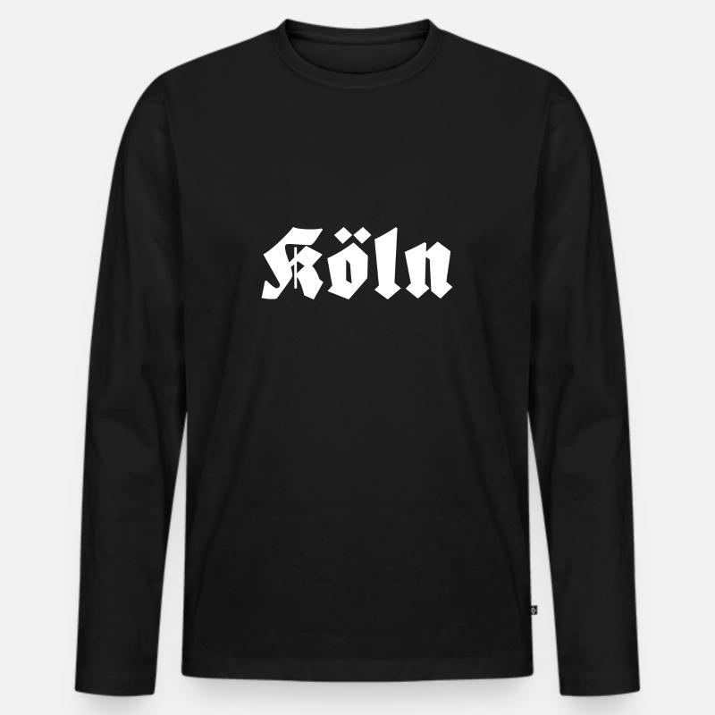 Köln - Männer Premium Bio Langarmshirt - Schwarz