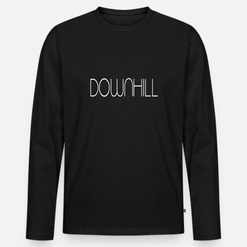 downhill - Männer Premium Bio Langarmshirt - Schwarz
