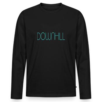 downhill - Männer Premium Bio Langarmshirt - Schwarz - Vorne - Nico (187cm)