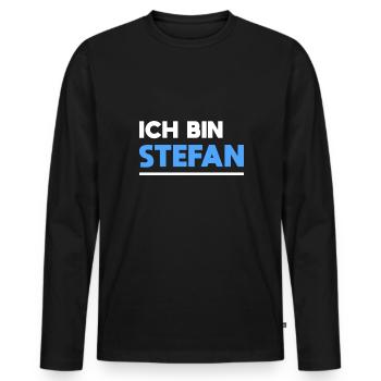 Stefan Name Spruch für stolze Stefans - Männer Premium Bio Langarmshirt - Schwarz - Vorne - Nico (187cm)