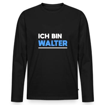 Walter Name Spruch für stolze Walter - Männer Premium Bio Langarmshirt - Schwarz - Vorne - Nico (187cm)