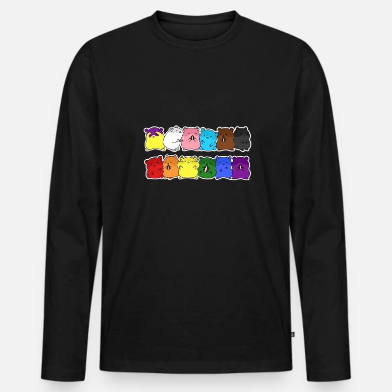 Fierté Progrès Flag Hamster Egalité - T-shirt manches longues Premium bio Homme - noir