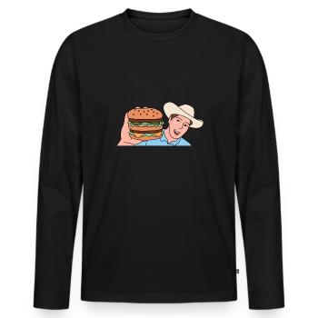 Burger in Texas Design für stolze Texaner - Männer Premium Bio Langarmshirt - Schwarz - Vorne - Nico (187cm)