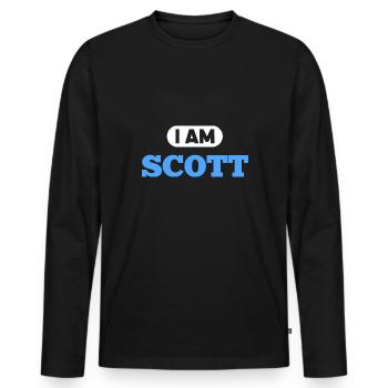 Scott Name Spruch für stolze Schotten - Männer Premium Bio Langarmshirt - Schwarz - Vorne - Nico (187cm)