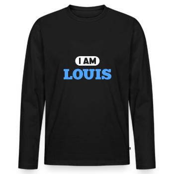 Louis Name Spruch für stolzen Louis - Männer Premium Bio Langarmshirt - Schwarz - Vorne - Nico (187cm)