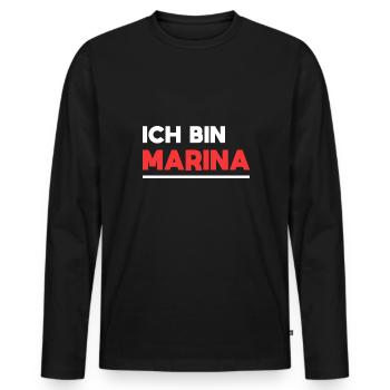Marina Name Spruch für stolze Marinas - Männer Premium Bio Langarmshirt - Schwarz - Vorne - Nico (187cm)