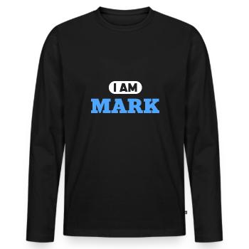 Mark Name Spruch für stolze Marken - Männer Premium Bio Langarmshirt - Schwarz - Vorne - Nico (187cm)