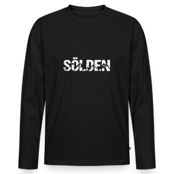 Sölden Berge Ötztal Österreich Alpen - Männer Premium Bio Langarmshirt - Schwarz - Vorne - Nico (187cm)